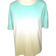 Zenana NWT Womens Oversize Tie Dye mint yellow Small T-shirt