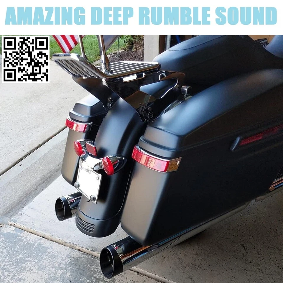 Silenciadores de escape SHARKROAD 4" deslizables para Harley Touring 95-16 Electra Glide Foto 2 de 4