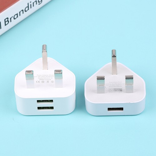 UK Mains 3 Pin Plug Adapter Wall Charger 1/2-Port Dual USB For Phones Tab-G5 - Zdjęcie 10 z 14