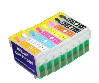 Refillable Ink Cartridge Alternativ for Stylus Photo R2000 With Chip T1591-T1598