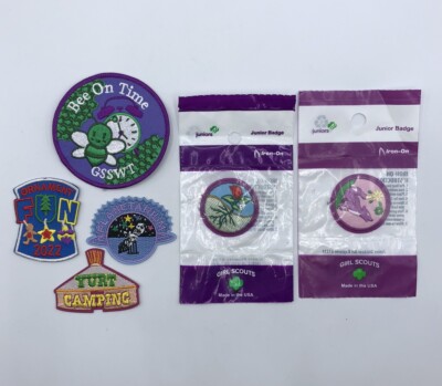 Junior Girl Scouts Badge Patch Lot of 6 Yurt Camping, Wolf, Flower, Space + more