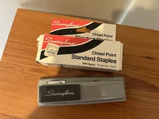 Vintage Small Swingline Metal Stapler With Box Of Staples 
