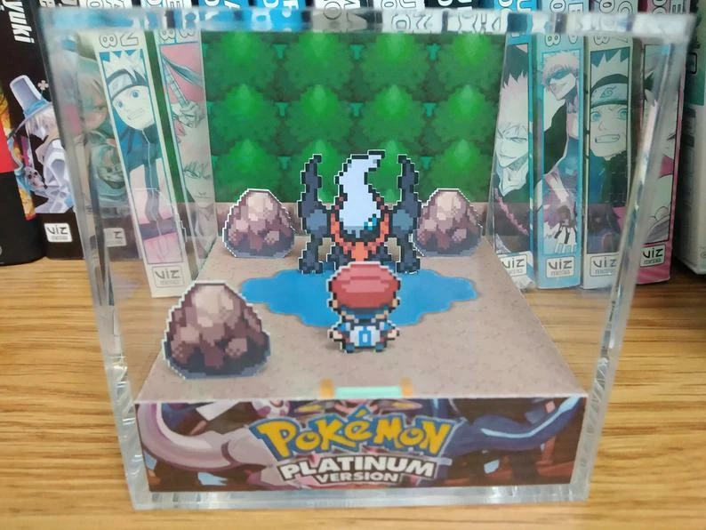 NINTENDO Pokemon Darkrai Plat Handmade Diorama - Gameboy / Retro Gaming Cube - Fanart