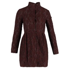 Valentino Garavani Lace Mini Dress In Burgundy Cotton Eu40
