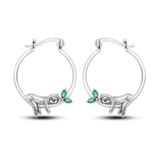 MULA Original Cute Sloth Hoop Earrings AAA CZ For Women Jewelry Silver Plated