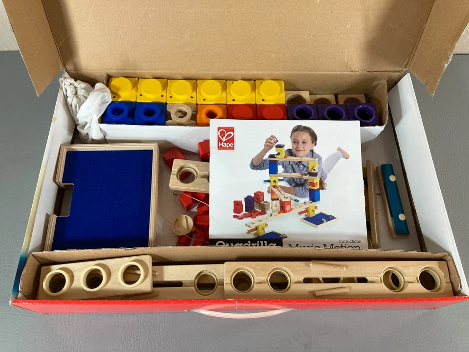 Hape Music Motion Marble Run Quadrilla Wooden Building Set 100% Complete E6012 - Image 3 of 4