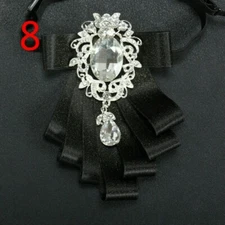 Men Shiny Bow Tie Crystal Satin Necktie Suit Neck Decor Formal Wedding Party