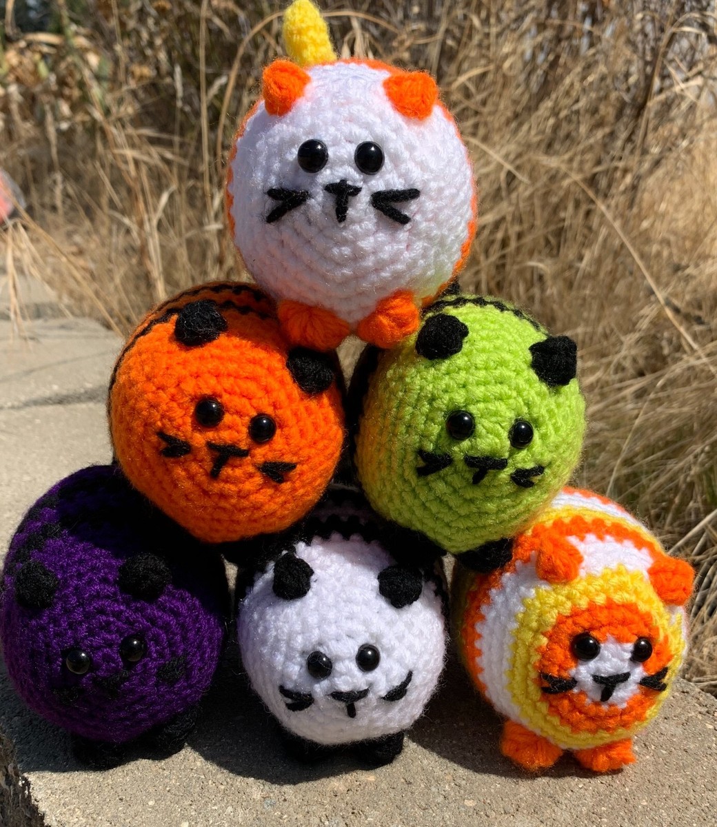 Handmade Crochet Halloween Loaf Cat Amigurumi colors to choose