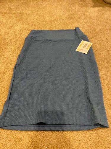 LuLaRoe Cassie Bleistiftrock Damen Größe XS einfarbig blau geometrisches Muster neu mit Etikett