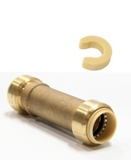 5PCS EFIELD 3/4" PUSH FIT SLIP / REPAIR COUPLINGS BRASS FITTINGS WITH CLIP