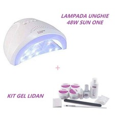KIT COMPLETO LIDAN RICOSTRUZIONE UNGHIE NAIL ART GEL UV + LAMPADA UNGHIE 48W