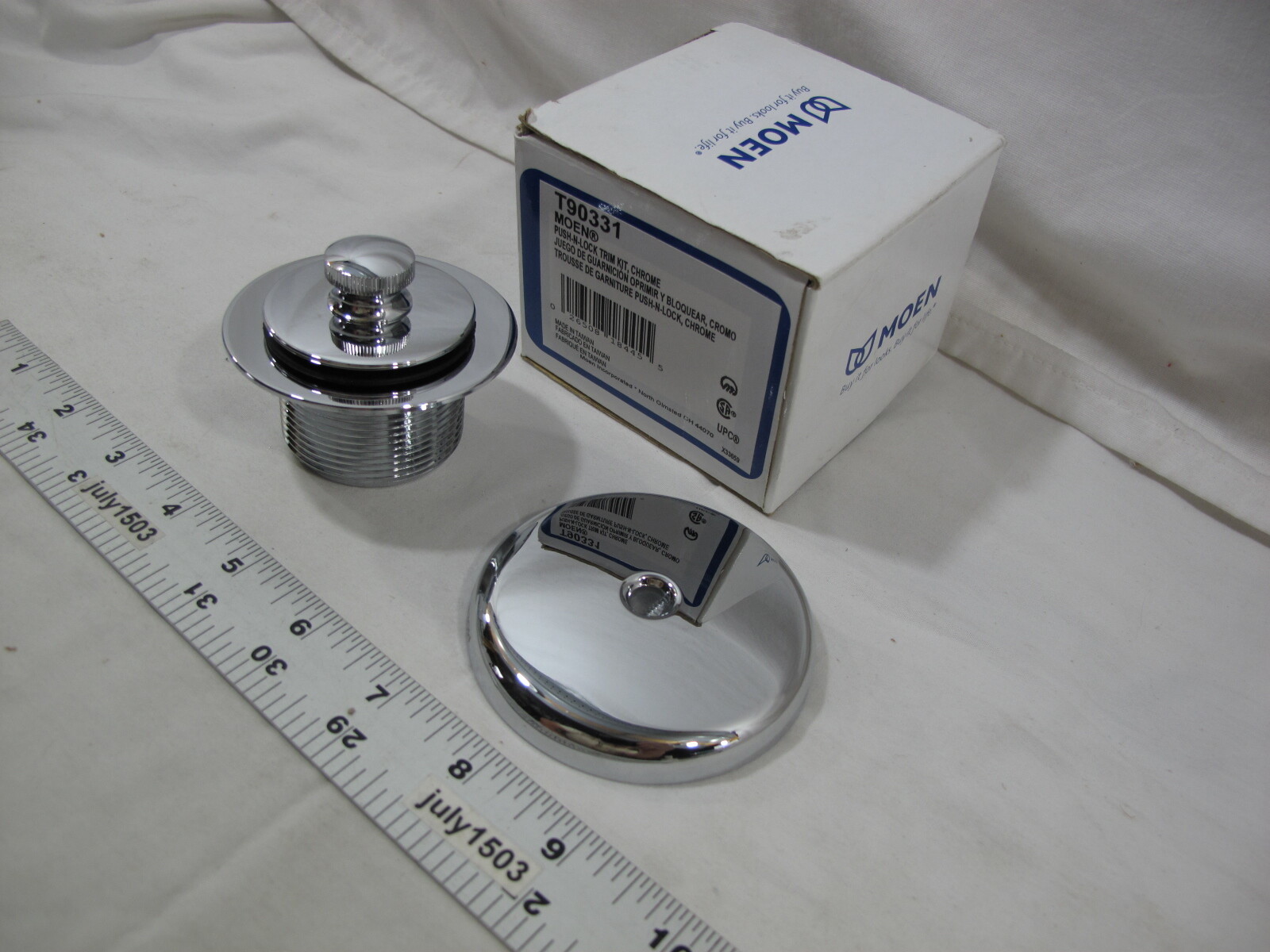 NEW Moen Tub & Shower Drain Covers Push-N-Lock Trim Kit - CHROME ...