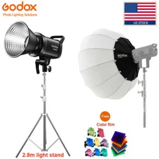 US Godox SL60IID COB LED Video Light+CS-85D 85cm Lantern Softbox+2.8m Stand Kit