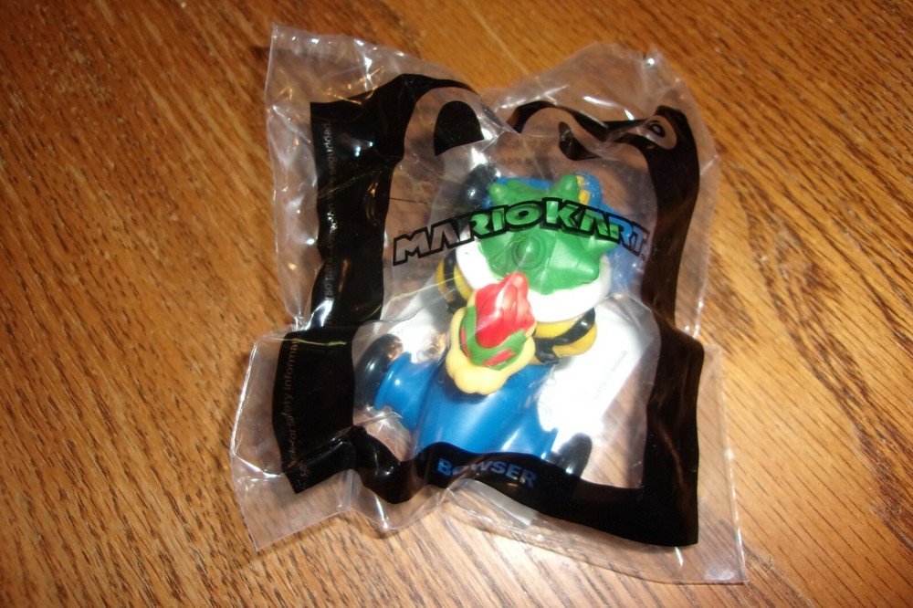 2022 McDonalds Mario Kart Bowser Toy with Stickers NIP #6