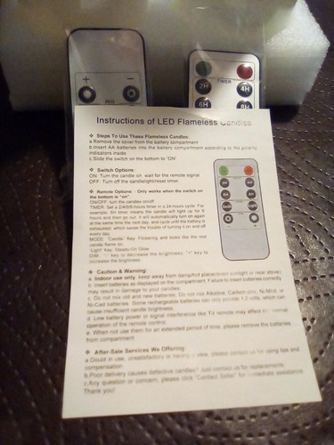 Homeory Battery Operated Pillar Real Wax Led Candles Cream Remotes for Home - Picture 3 of 3