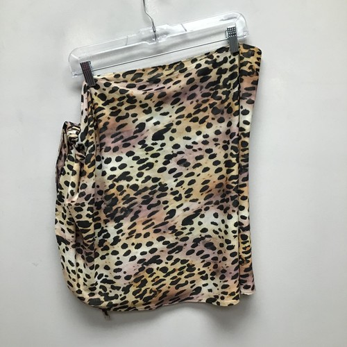 Good American Women Rose Cheetah Mesh Leg Daze Knot Swim Sarong Skirt 2X-5X - Picture 4 of 6