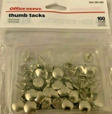 Office Depot Brand Thumb Tacks - 1/2" Head - 5/16" Length - Box Of 100
