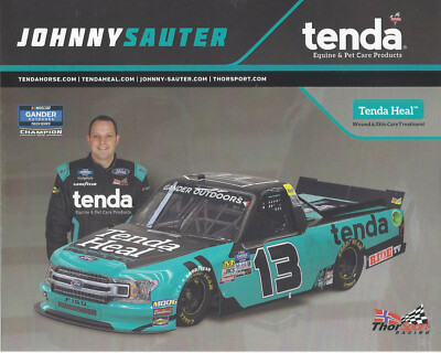 2019 JOHNNY SAUTER ''TENDA 2ND VERSION'' #13 NASCAR GANDER OUTDOOR TRUCK POSTCARD