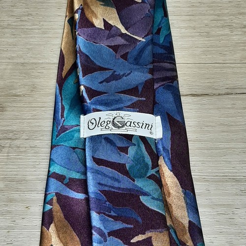 Oleg Cassini Tie Necktie Blue Purple Multicolor 56" 1/4 See Photos - Picture 2 of 12