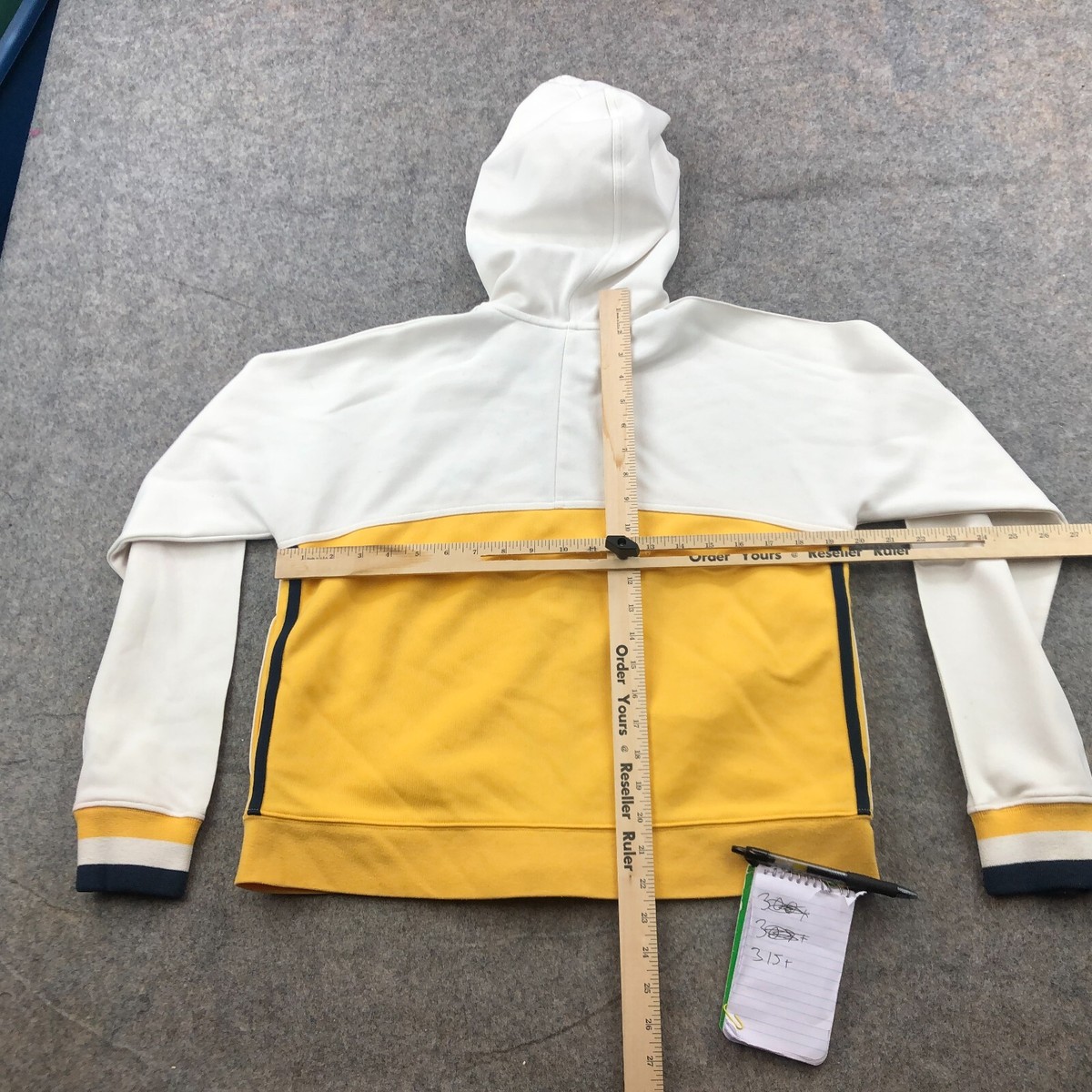 adidas レディース ジャケット フーディー ホワイト/イエロー Adidas Jacket Womens Large White Yellow Full Zip Spell Out
