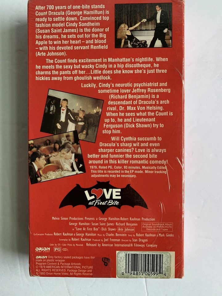 Love at First Bite (VHS,1979) Sealed Vintage Cult Comedy Horror Classic Movie - Image 2 of 3