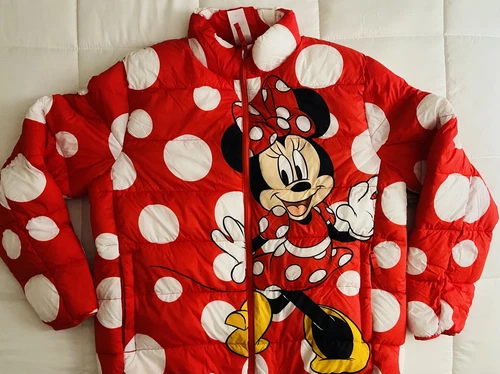 Disney Parks Minnie Mouse Red Polka Dot Puffer Jacket