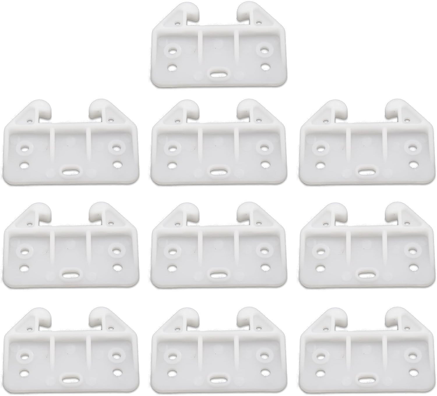 Set of 10 White Plastic Drawer Guides with Screws &ndash; Replac