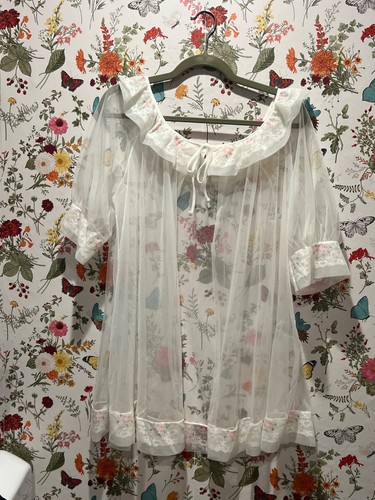 Vintage Babydoll Chiffon Peignoir Robe