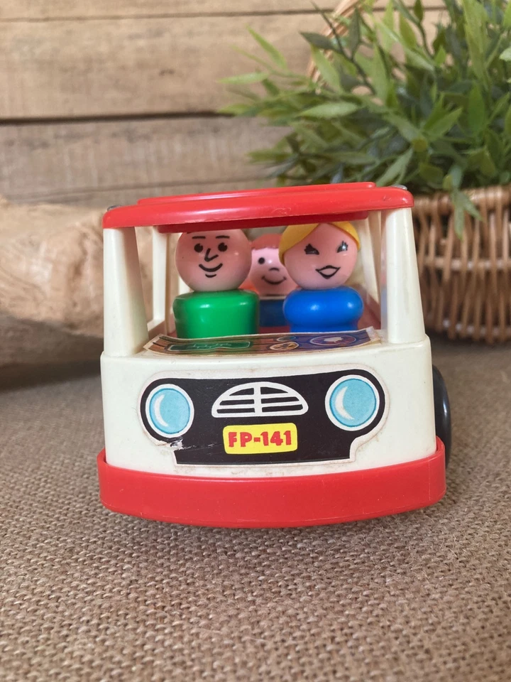 626⚜️ Ancien Jouet Mini Bus Véhicule Fisher Price Réf 141 Année 1969 - Photo 3/4
