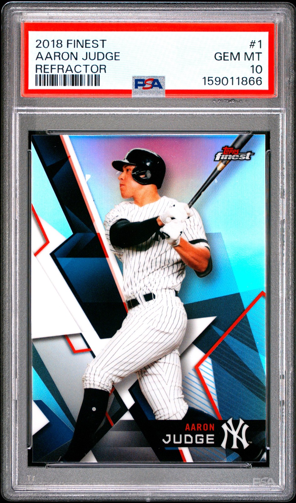 2018 FINEST REFRACTOR #1 AARON JUDGE PSA 10