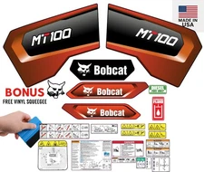 Fits Bobcat MT100 Decal Kit Skid Steer / safety decals 3M VINYL / FREE SHIPPING