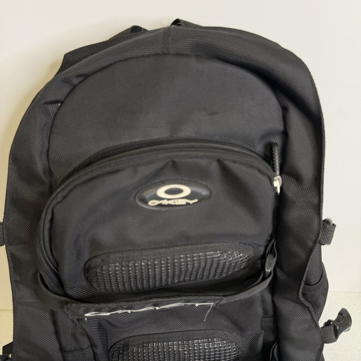 Vintage Oakley Big Logo Backpack Black Y2K Book Bag Tactical Style