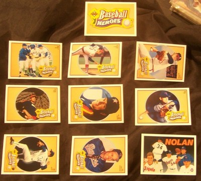 Nolan Ryan Upper Deck Baseball Heroes Cards - Complete Set (10) & Header, NM-Mt