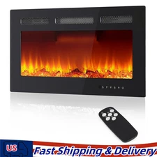 30 inch Recessed and Wall Mounted Electric Fireplace Ultra Thin and Low Noise