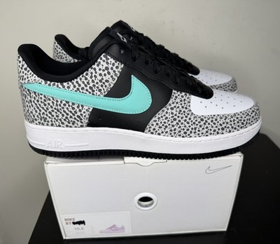 Nike Air Force 1 Low ID Blk/teal Cement Elephant Tiffany 10.5 Rare By You Atmos