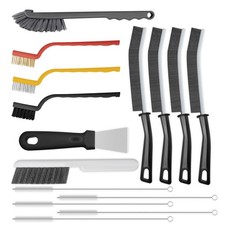 15pcs Crevice Cleaning Brush, Hard Bristle Scrub Brushes Tools, Black