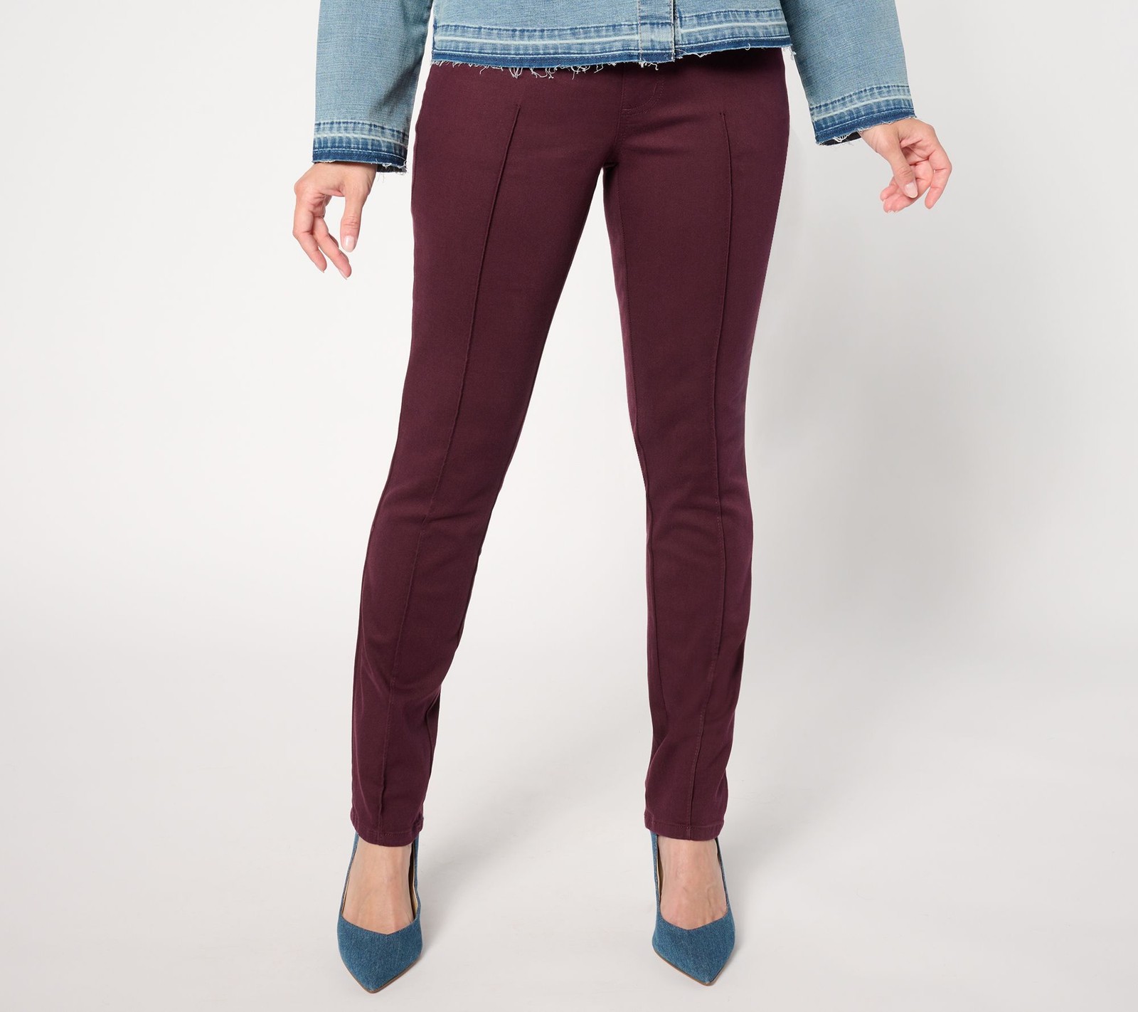 Belle by Kim Gravel Women's Pants Sz 10 Tall TripleLuxe Twill Red A655323