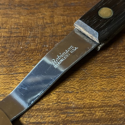Vintage Robinson Knife Co Stainless Pie ~ Kuchenheber Holzgriff Wellenschliff - Bild 2 von 7