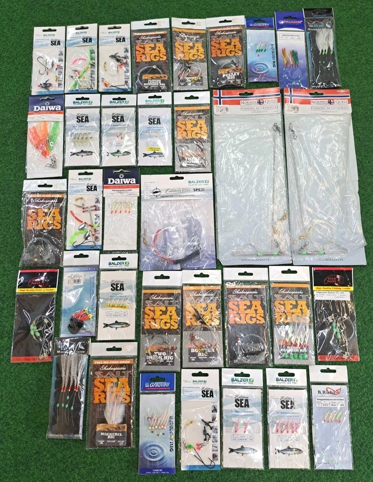 35 tlg. Meeres-Set Meeresangeln Dänemark Norwegen Dorsch Heilbutt Leng Köder NEU - Bild 3 von 4