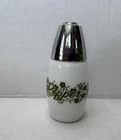 Gemco Westinghouse Milk Glass Green Crazy Daisy Pepper Shaker Vintage