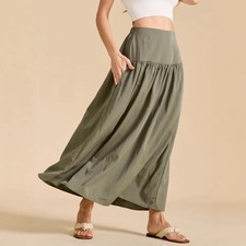 New In 2025 Women's Spring Summer High Waist Solid Color Elegant Casual Cotton L