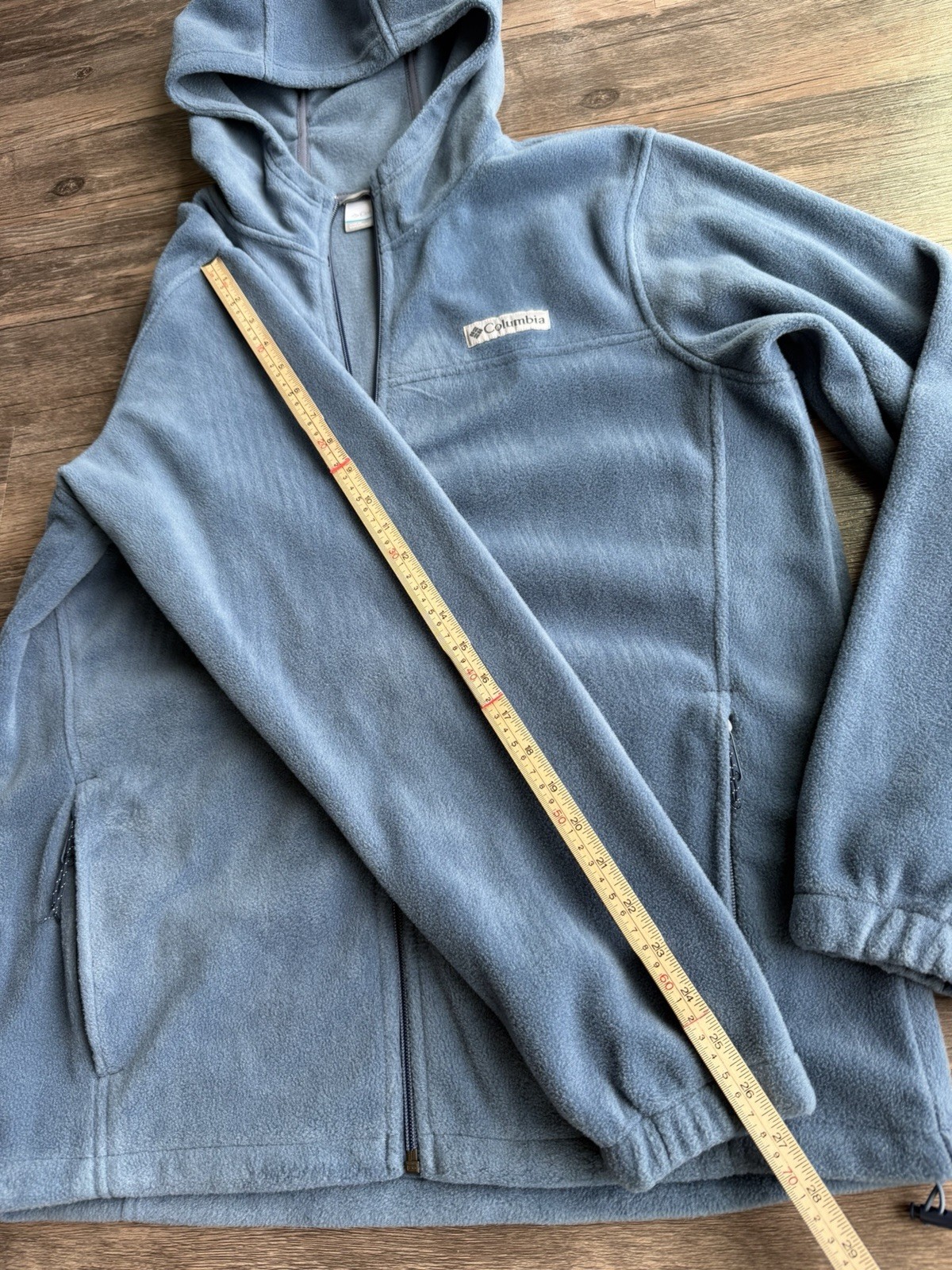 Columbia Fleece Jacket Mens M Blue Hooded Full Zip Outdoor Hiking Lightweight thumbnail 7