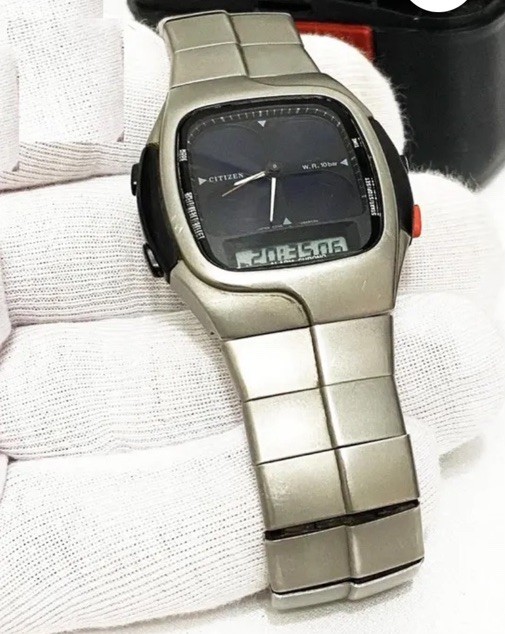 Citizen Alarm Chrono Ana-Digi Quartz Watch, 100m, Silver Stainless Bracelet