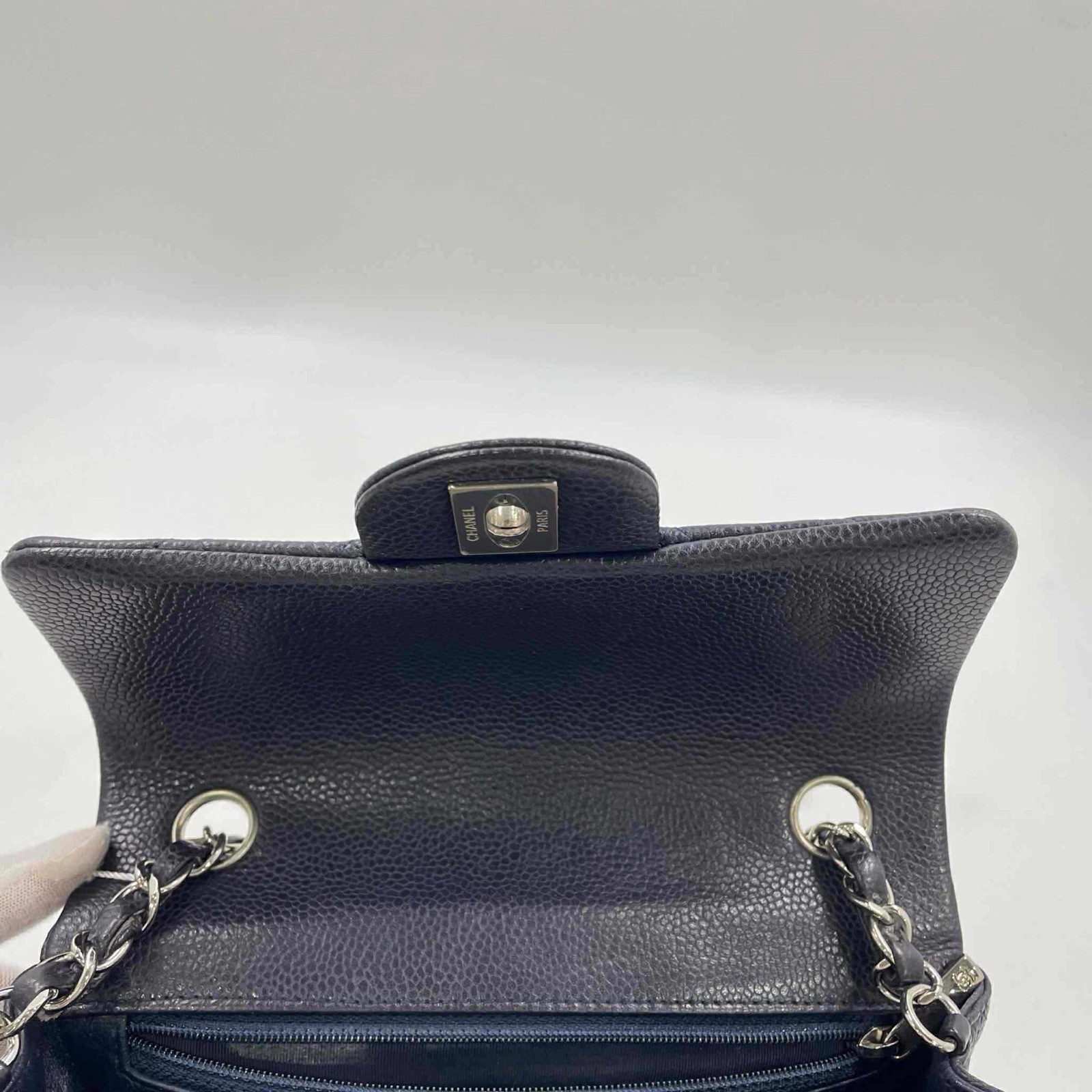 CHANEL Dark Navy Caviar Mini Rectangular Quilted … - image 6