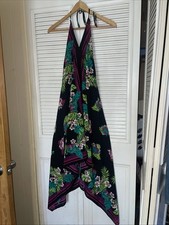 Old Navy Halter Dress Hawaiian Dress Small Maxi Asymmetrical Hem Flowing Color