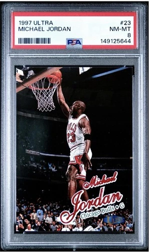 1997 FLEER ULTRA #23 MICHAEL JORDAN PSA 8