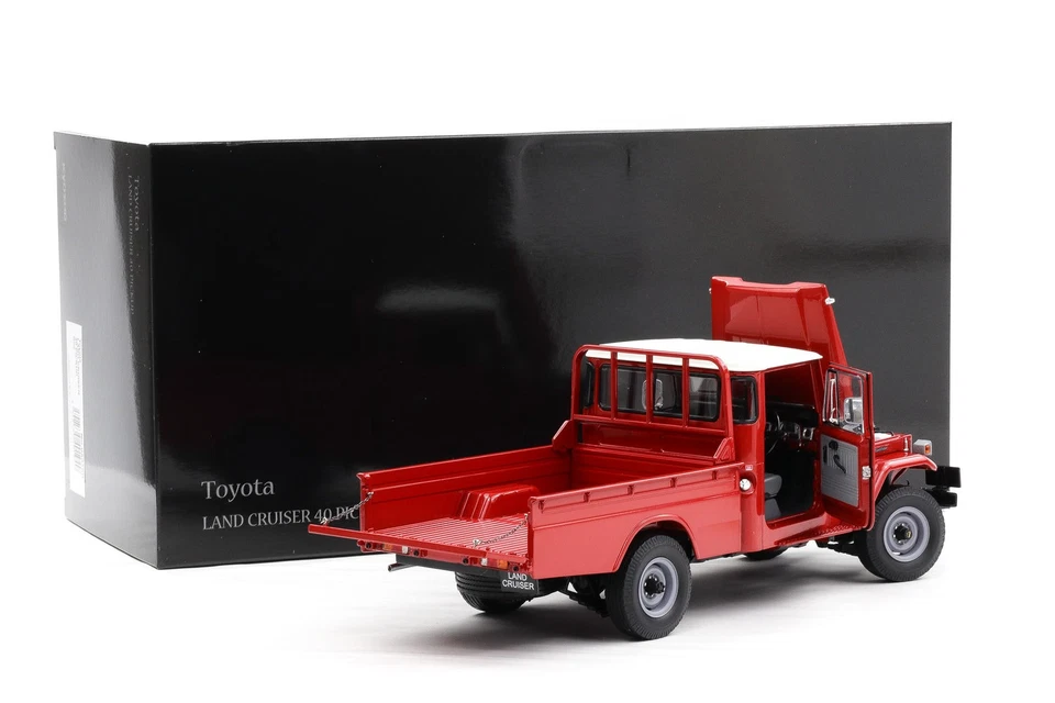 1:18 Kyosho Toyota Land Cruiser 40 Pickup Rosso 1980 Full Opening 08958R - Immagine 3 di 4