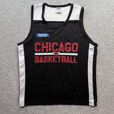 Chicago Bulls Basketball Jersey Mens Large Black White Park Antony USA Made Gym