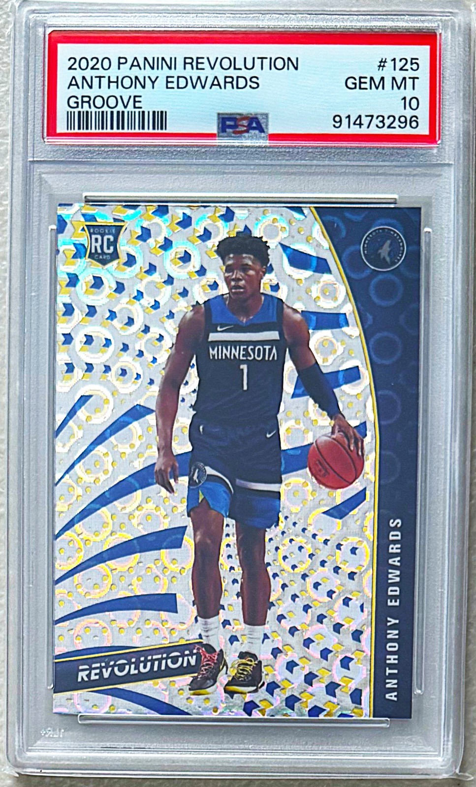 PSA 10 GEM MINT 2020 Revolution ANTHONY EDWARDS Rookie GROOVE RC #125