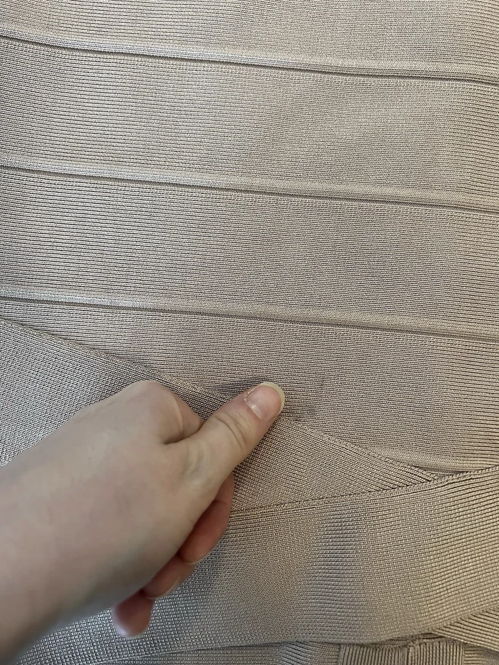 Herve Leger Early 2000s Collection Beige Bandage Body Con Mini Dress - Image 2 of 4